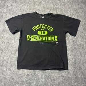 WWE D-Generation DX Protected By DX T Shirt Black Youth Size L Paint Distressed